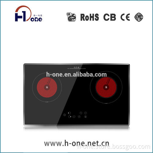 Touch Control big size 2 burners Infrared Electric ceramic hob